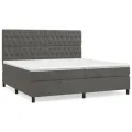cadre de lit et matelas Gris foncé 200x200cm Velours