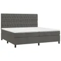 cadre de lit et matelas Gris foncé 200x200cm Velours