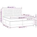 cadre de lit et matelas Gris foncé 200x200cm Velours