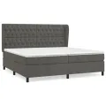 cadre de lit et matelas Gris foncé 200x200cm Velours