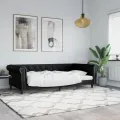 Lit de jour noir 100x200 cm similicuir