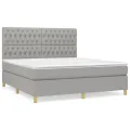 cadre de lit avec matelas Gris clair 180x200cm Tissu