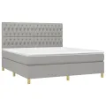 cadre de lit avec matelas Gris clair 180x200cm Tissu