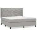cadre de lit avec matelas Gris clair 180x200cm Tissu