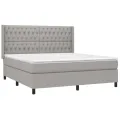 cadre de lit avec matelas Gris clair 180x200cm Tissu