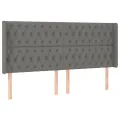 cadre de lit matelas LED Gris foncé 180x200 cm Tissu