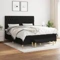 cadre de lit avec matelas Noir 180x200 cm Tissu