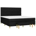 cadre de lit avec matelas Noir 180x200 cm Tissu