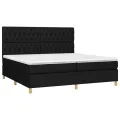 cadre de lit avec matelas Noir 200x200 cm Tissu