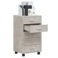 Armoire à tiroirs avec roulettes Gris béton Bois d'ingénierie