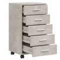 Armoire à tiroirs avec roulettes Gris béton Bois d'ingénierie