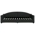 Lit de jour avec lit gigogne noir 100x200 cm tissu