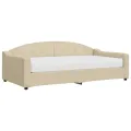Lit de jour avec matelas crème 100x200 cm tissu
