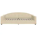 Lit de jour avec matelas crème 100x200 cm tissu