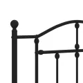 Cadre de lit métal avec tête de lit noir 107x203 cm