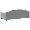 Lit de repos gris clair 90x200 cm Tissu
