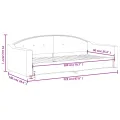 Lit de repos gris clair 90x200 cm Tissu
