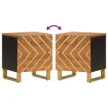 Table de chevet marron et noir bois de manguier solide