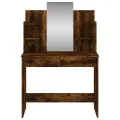 Coiffeuse avec miroir chêne fumé 96x39x142 cm