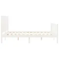 Cadre de lit avec tête de lit blanc 160x200 cm bois massif