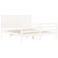 Cadre de lit avec tête de lit blanc 160x200 cm bois massif