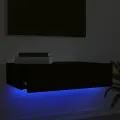 Meuble TV avec éclairage LED noir 60x35x15,5 cm