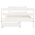 Cadre de lit enfant tiroirs blanc 80x200 cm bois de pin massif
