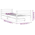 Cadre de lit enfant tiroirs blanc 80x200 cm bois de pin massif