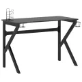 Bureau de jeu avec pieds en forme de K Noir 110x60x75 cm