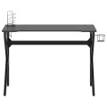 Bureau de jeu avec pieds en forme de K Noir 110x60x75 cm