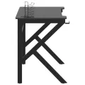 Bureau de jeu avec pieds en forme de K Noir 110x60x75 cm