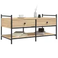 Table basse chêne sonoma 99x50x50 cm bois d'ingénierie