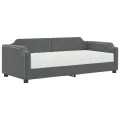 Lit de jour avec matelas gris foncé 80x200 cm tissu