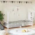 Cadre de lit pour enfants blanc 80x200 cm bois de pin massif