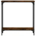 Table console chêne fumé 75x22,5x75 cm bois d'ingénierie