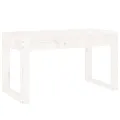Banc de jardin blanc 80x38x45 cm bois massif de pin