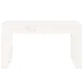 Banc de jardin blanc 80x38x45 cm bois massif de pin