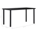 Table de salle à manger Noir 140x70x75 cm Verre trempé
