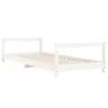 Cadre de lit pour enfants blanc 90x190 cm bois de pin massif