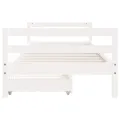 Cadre de lit d'enfants tiroirs blanc 90x190 cm bois pin massif
