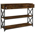 Table console chêne fumé 100x28x75 cm bois d'ingénierie