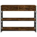 Table console chêne fumé 100x28x75 cm bois d'ingénierie