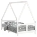 Cadre de lit pour enfant blanc 80x160 cm bois de pin massif