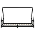 Cadre de lit pour enfants noir 90x200 cm bois de pin massif