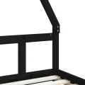 Cadre de lit pour enfants noir 90x200 cm bois de pin massif