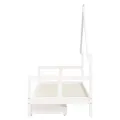 Cadre de lit enfant tiroirs blanc 80x200 cm bois de pin massif