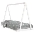 Cadre de lit pour enfants blanc 90x200 cm bois de pin massif