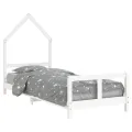 Cadre de lit pour enfants blanc 80x200 cm bois de pin massif