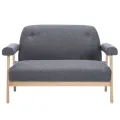 Canapé à 2 places Tissu Gris foncé