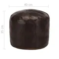 Pouf 40 x 35 cm Marron foncé Cuir véritable de chèvre